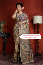 Pure tussar ghicha silk saree Manish